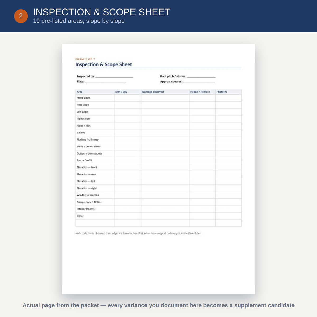 Roofing Insurance Job File & Supplement Pack