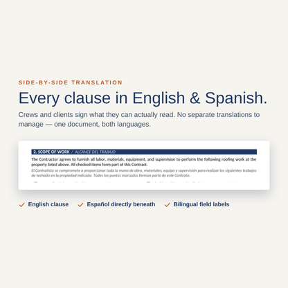 Bilingual Roofing Forms Pack (English/Spanish)