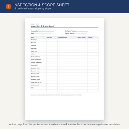Roofing Insurance Job File & Supplement Pack
