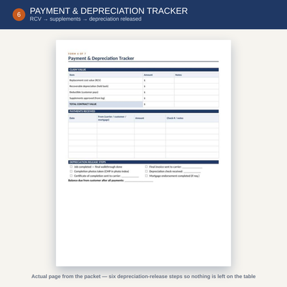 Roofing Insurance Job File & Supplement Pack
