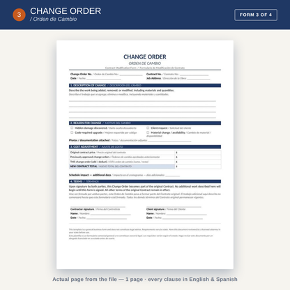 Bilingual Roofing Forms Pack (English/Spanish)